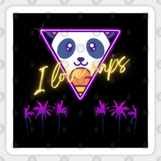 Cute Panda Cyberpunk - I Love Naps - Kawaii Panda #11 Sticker by Suga Collection